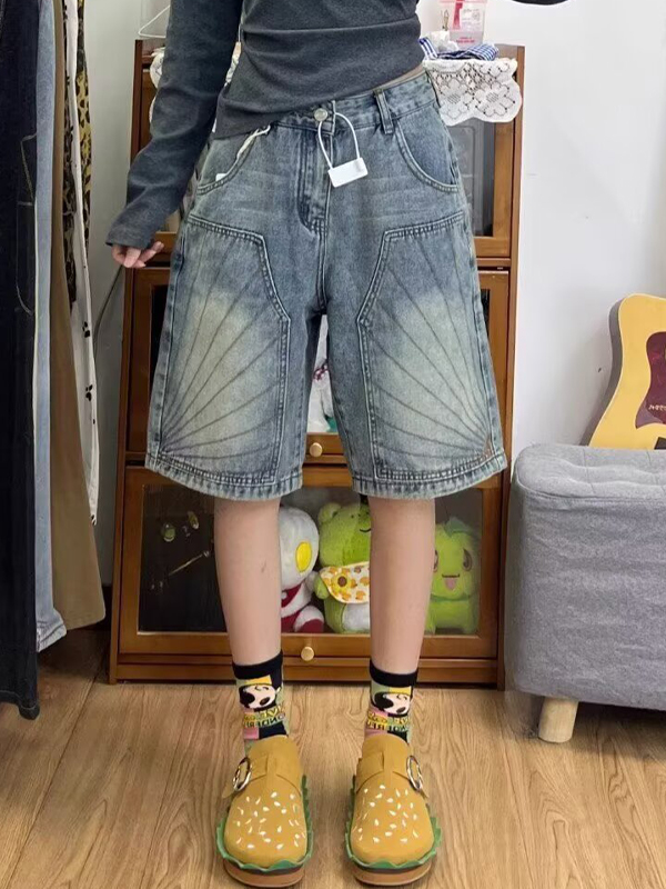 EMMIOL Shorts vaqueros desgastados y holgados