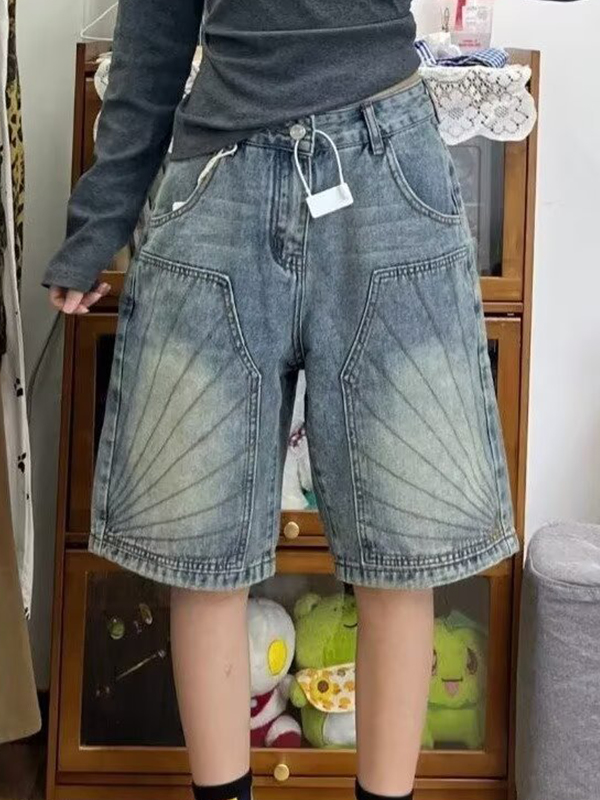 EMMIOL Shorts vaqueros desgastados y holgados