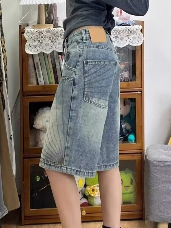 EMMIOL Shorts vaqueros desgastados y holgados