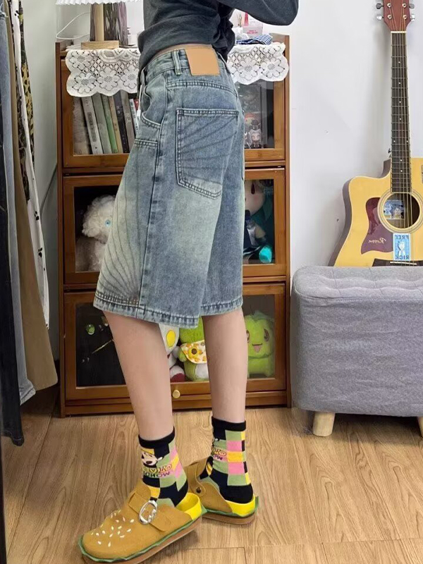 EMMIOL Shorts vaqueros desgastados y holgados