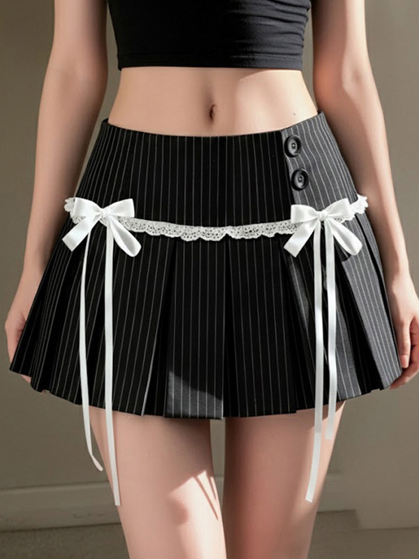 EMMIOL Minirock mit Schleifenverzierung