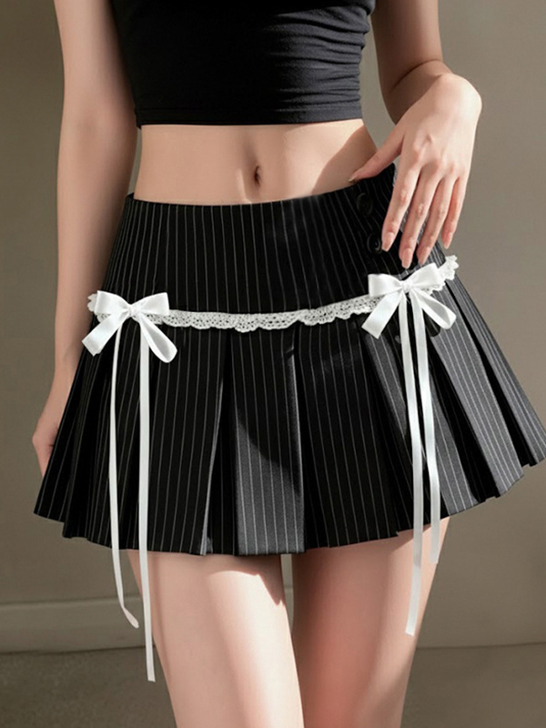 EMMIOL Minirock mit Schleifenverzierung