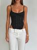 EMMIOL Schwarz-weiß gepunktetes Trägertop