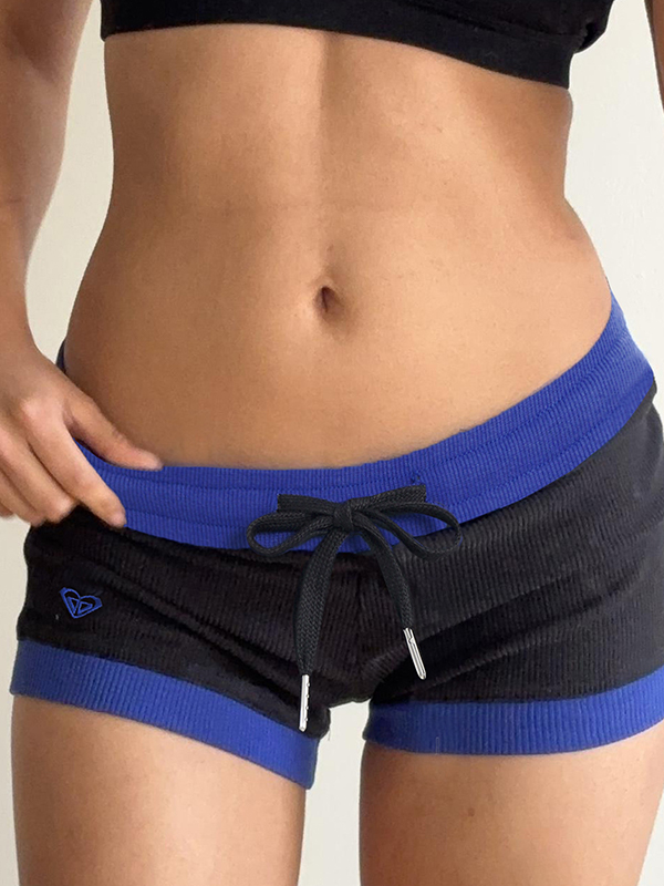 EMMIOL Retro-Patchwork-Shorts mit Farbblockierung