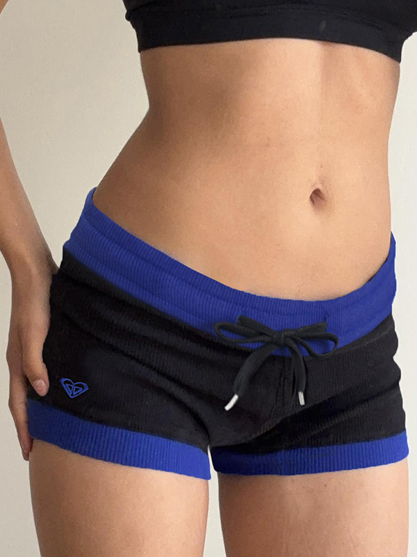 EMMIOL Retro-Patchwork-Shorts mit Farbblockierung