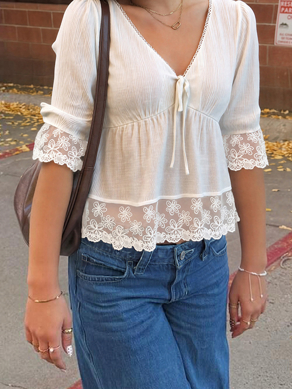 EMMIOL Kurzarm mit V-Ausschnitt