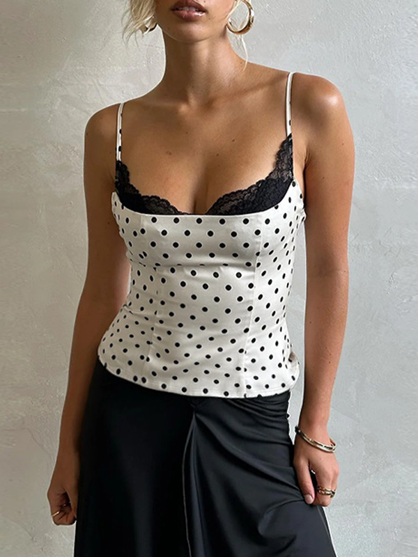 EMMIOL Cami-Top mit Spitzenbesatz