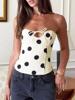 EMMIOL Polka Dot Slim Fit Bandeau Top