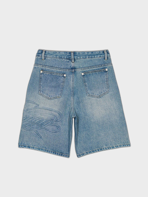 EMMIOL Jeansshorts mit Buchstabenprint