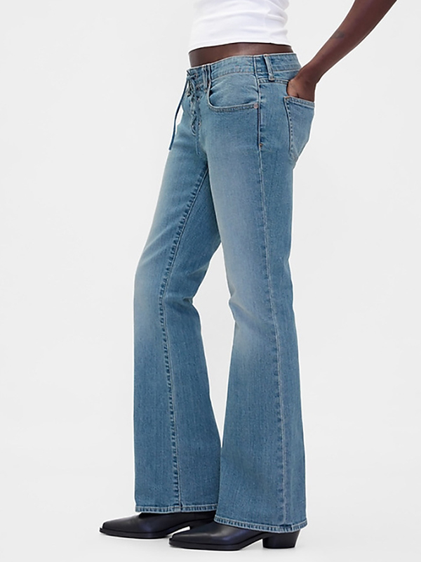 EMMIOL Jeans a zampa aderenti con allacciatura sul davanti