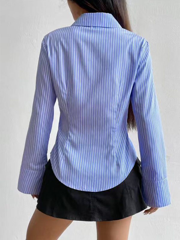 EMMIOL Langarmshirt mit Streifen im amerikanischen Stil