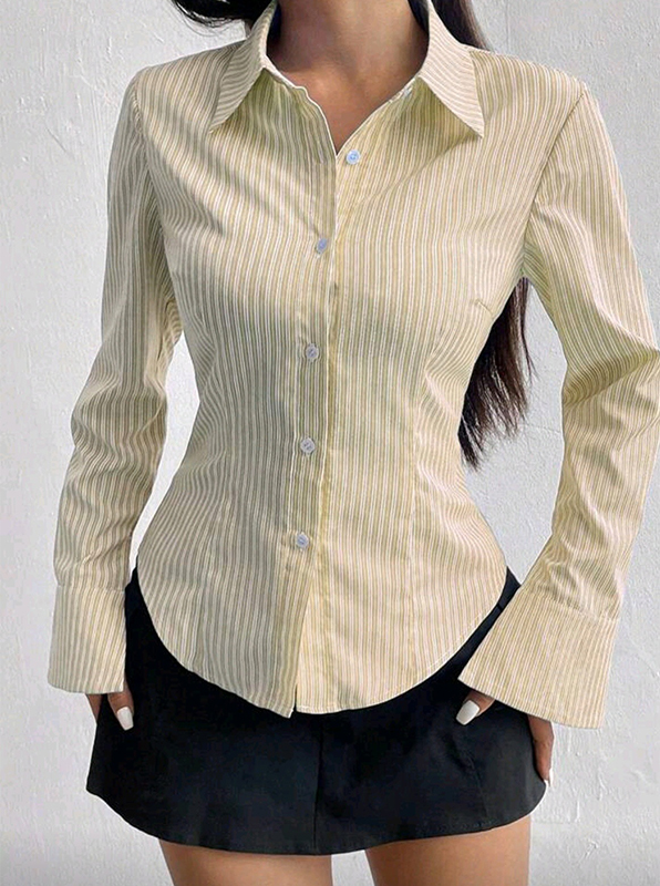 EMMIOL Langarmshirt mit Streifen im amerikanischen Stil