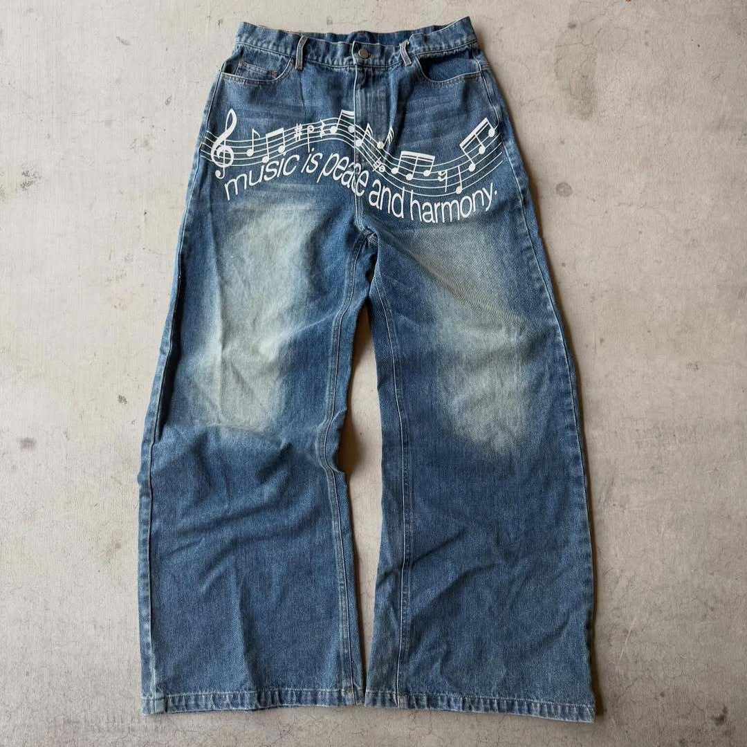 EMMIOL Jeans boyfriend con stampa a lettere