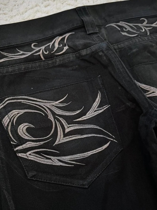 EMMIOL Jeans stile boyfriend gotico