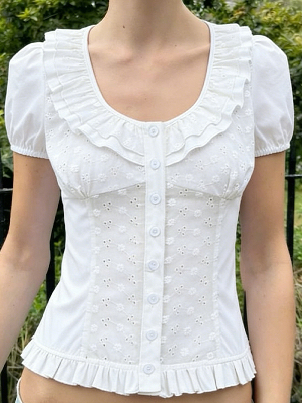 EMMIOL Kurzarm mit Faltendesign