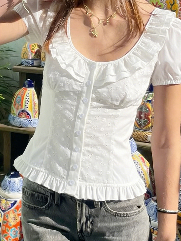 EMMIOL Kurzarm mit Faltendesign