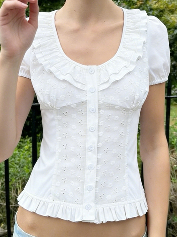 EMMIOL Kurzarm mit Faltendesign