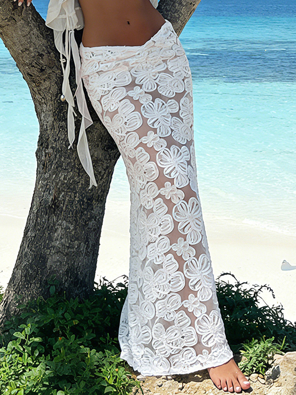 EMMIOL Maxirock mit Blumenmuster und V-Ausschnitt