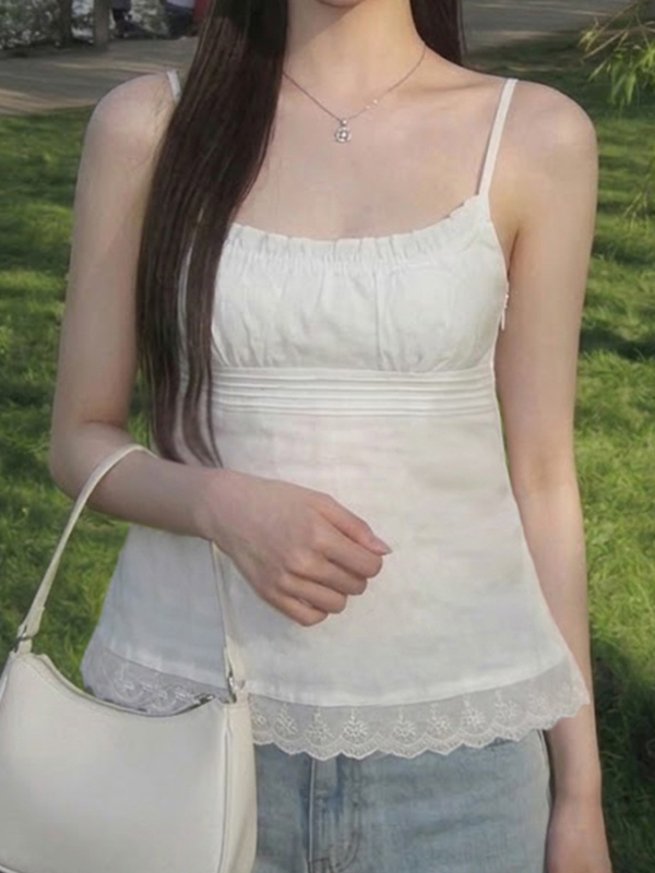 EMMIOL Einfarbiges, figurbetontes Trägertop