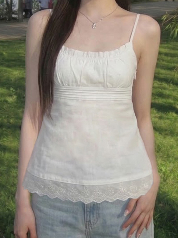 EMMIOL Einfarbiges, figurbetontes Trägertop