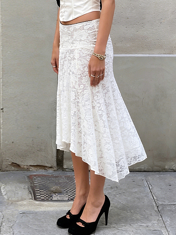 EMMIOL Maxirock mit Spitzeneinsätzen