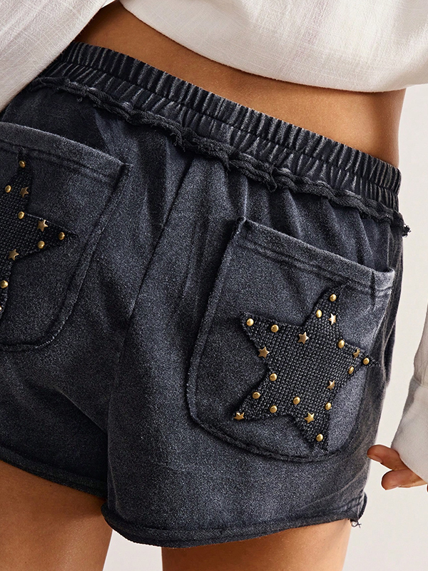 EMMIOL Pantaloncini con orlo a stella