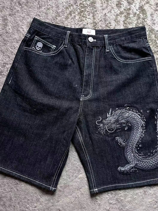 EMMIOL Pantaloncini in denim con stampa a sublimazione