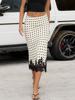 EMMIOL Elegante falda larga con estampado de lunares