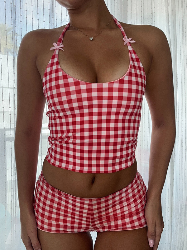 EMMIOL Conjunto de mujer con lazo de color contrastante