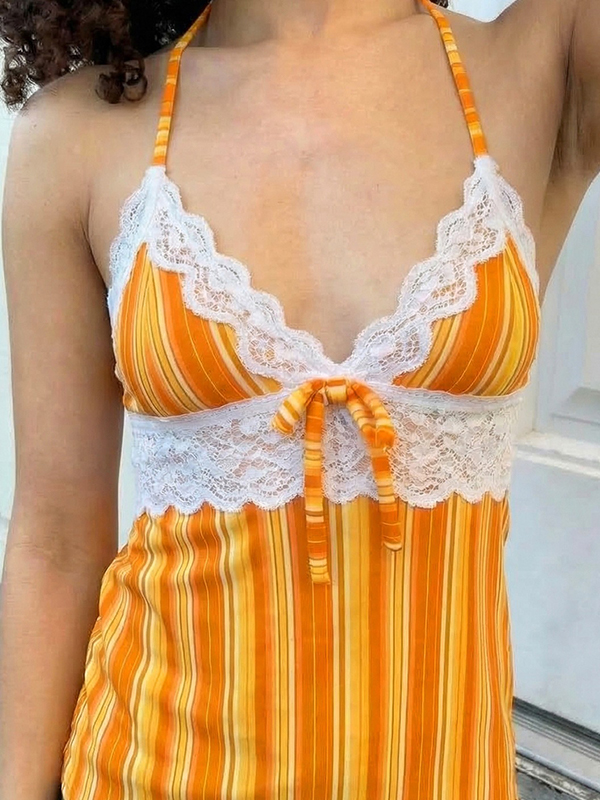 EMMIOL Top de tirantes con escote en V y bloques de color