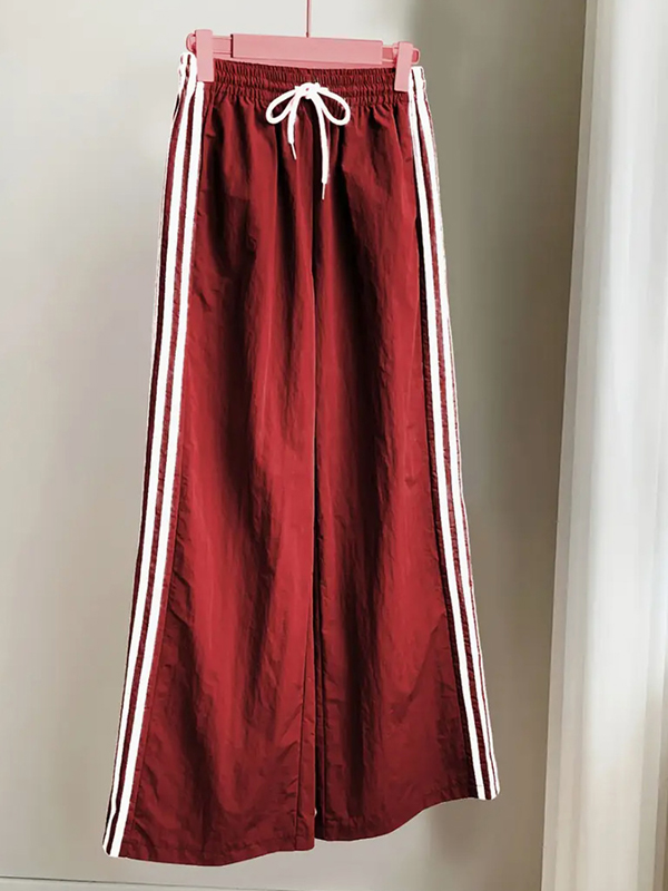 EMMIOL Retro Four-Stripe Straight Leg Pants