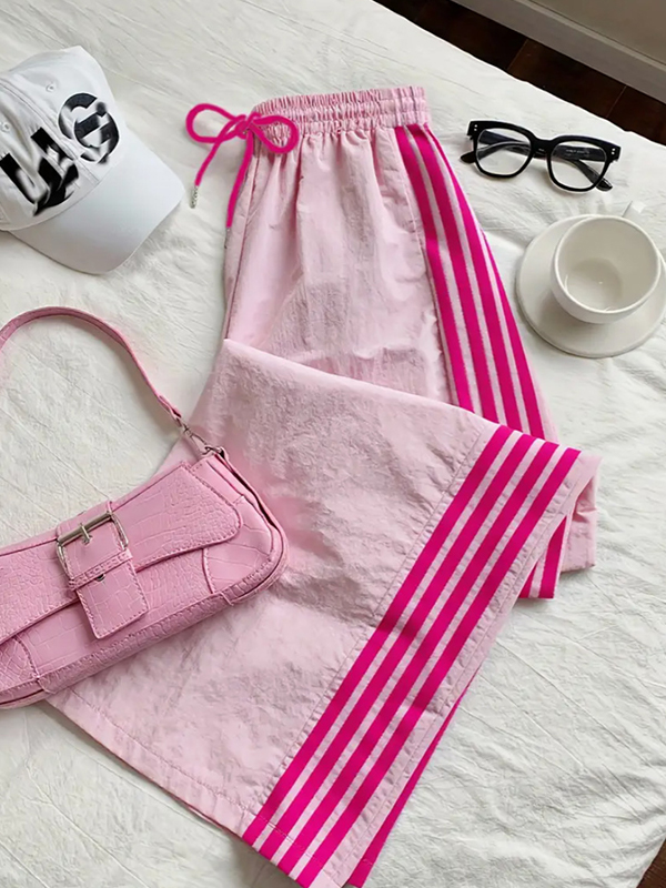 EMMIOL Retro Four-Stripe Straight Leg Pants