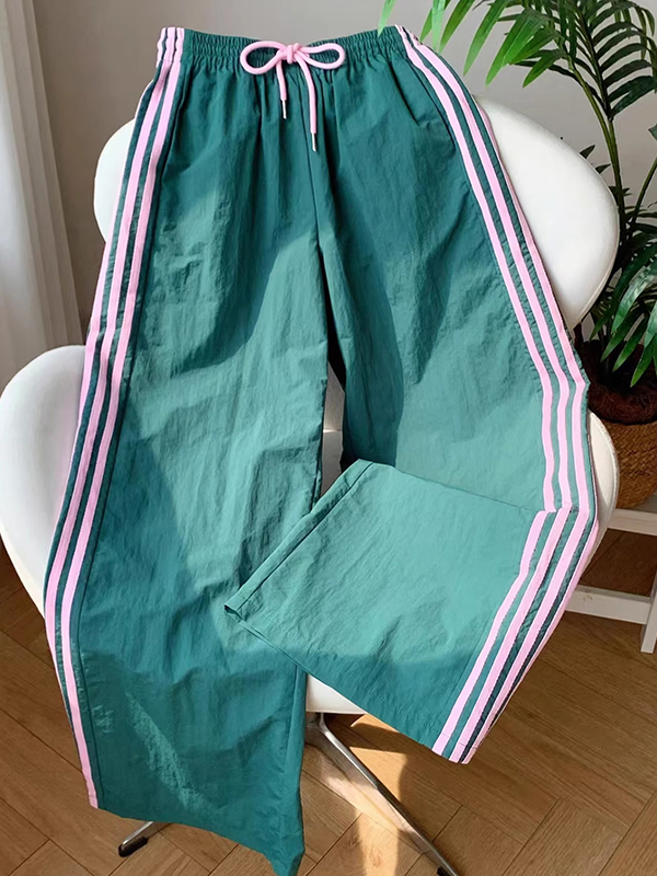 EMMIOL Retro Four-Stripe Straight Leg Pants