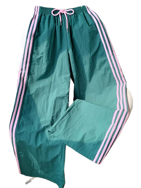 EMMIOL Retro Four-Stripe Straight Leg Pants