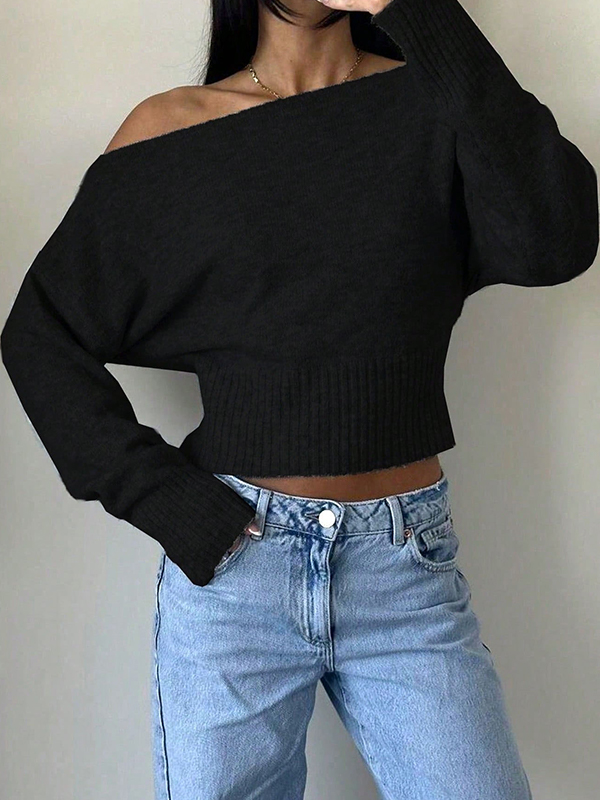 EMMIOL Loose Off-The-Shoulder Long Sleeve