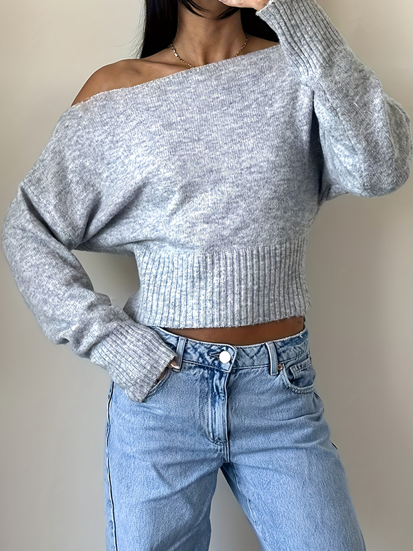 EMMIOL Loose Off-The-Shoulder Long Sleeve