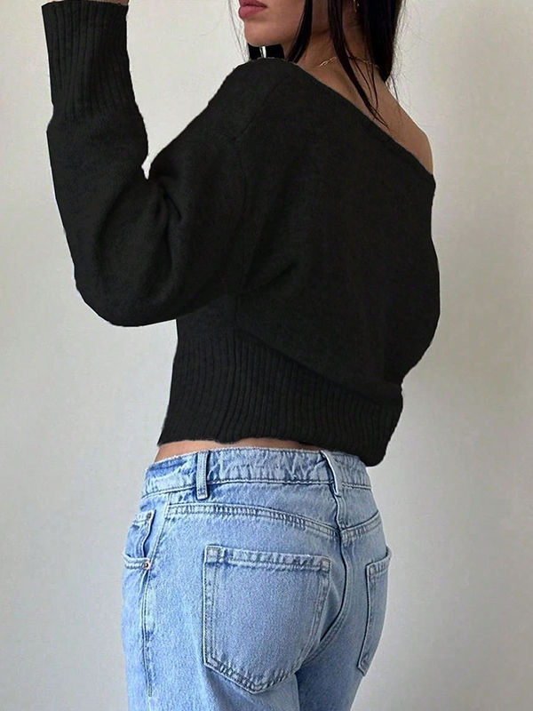 EMMIOL Loose Off-The-Shoulder Long Sleeve