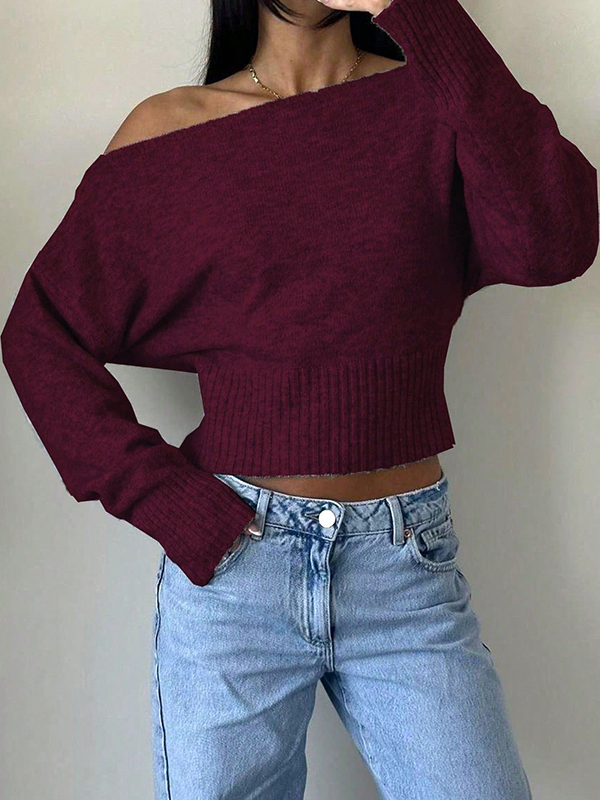 EMMIOL Loose Off-The-Shoulder Long Sleeve