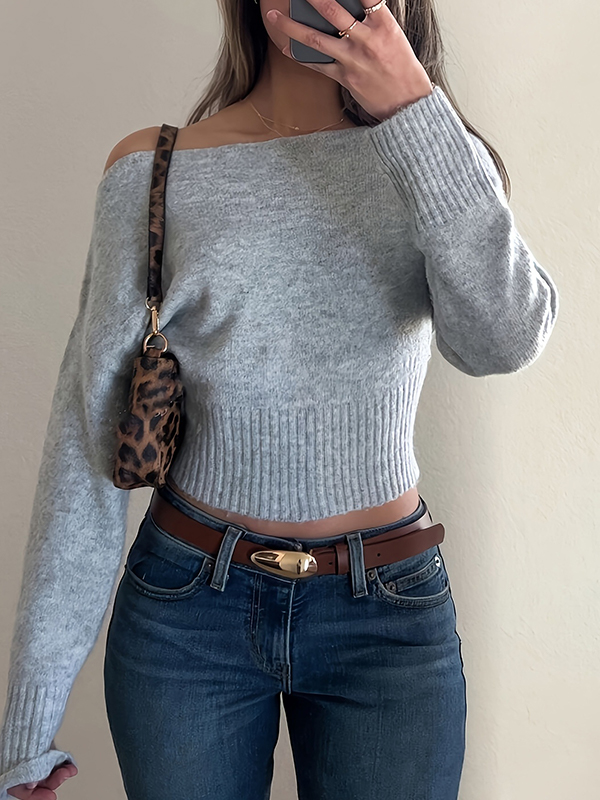 EMMIOL Loose Off-The-Shoulder Long Sleeve