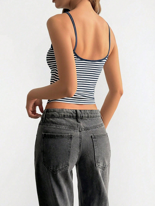 EMMIOL Top a canotta a righe retrò