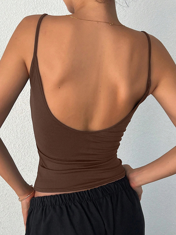 EMMIOL Top a canotta con scollatura profonda sulla schiena