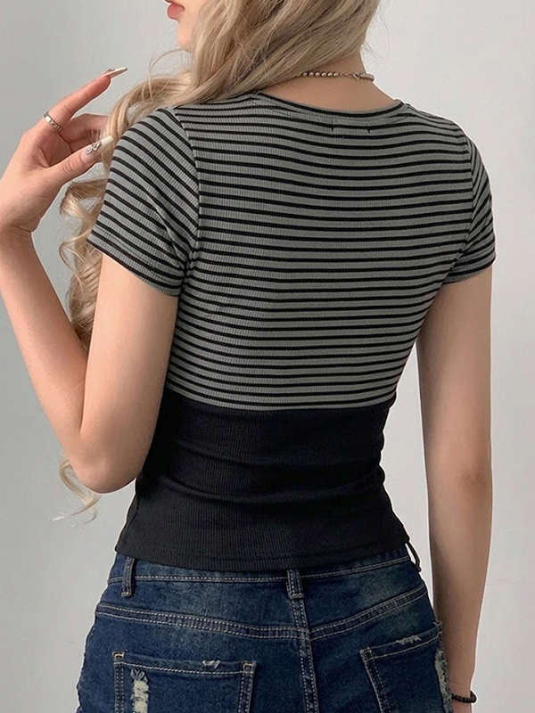 EMMIOL Maniche corte con inserti in pizzo