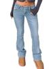 EMMIOL Washed Bleached Flare Jeans