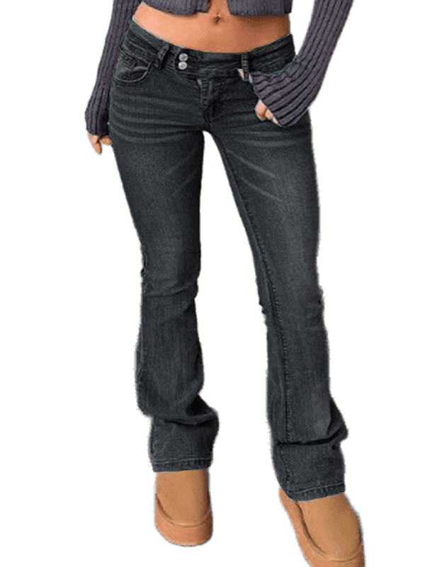 EMMIOL Washed Bleached Flare Jeans