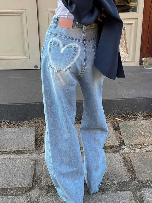EMMIOL Jeans boyfriend con stampa a forma di cuore