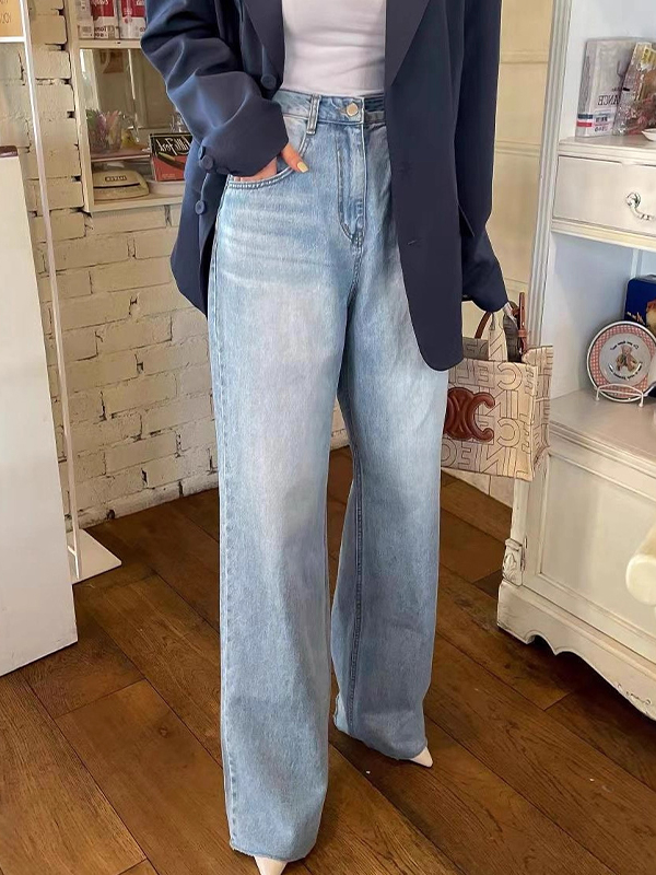 EMMIOL Jeans boyfriend con stampa a forma di cuore