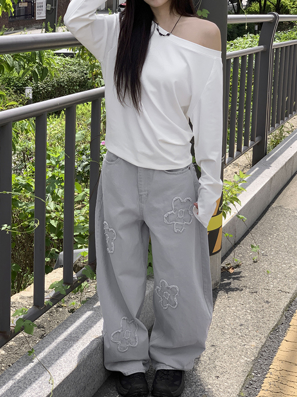 EMMIOL Jeans boyfriend vintage con orli sfrangiati