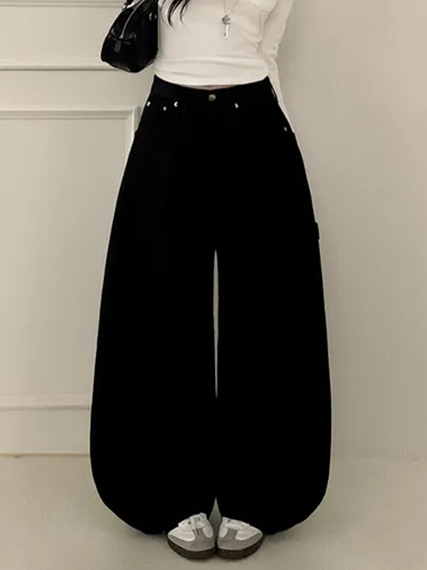 EMMIOL Jeans boyfriend da lavoro con tasche