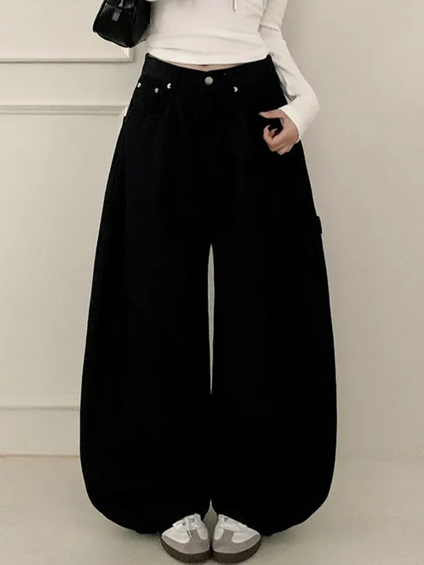 EMMIOL Jeans boyfriend da lavoro con tasche