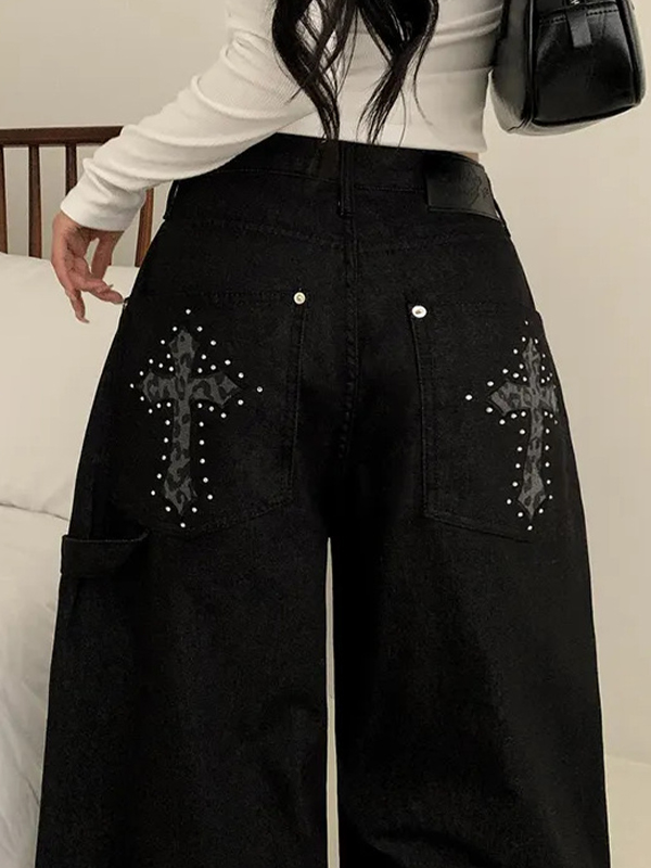 EMMIOL Jeans boyfriend da lavoro con tasche